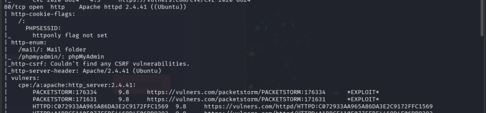 Nmap vuln script output part 3